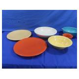 Vntg Fiestaware, 4 Various Sized Bowls & 2 Large