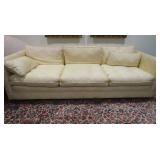 3 Cushion Yellow Couch 87x36" w/End Pillows