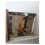 Antique Stark Davis Parrot Painting-30x30"