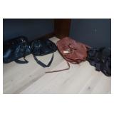 4 Various Sized Leather Travel Bags, Ex. Cond.