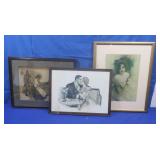 3 Vintage Framed Pictures