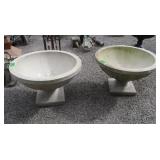 2 Concrete Circular Planters-27"(1 has several