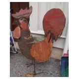 Antique 44"Metal Rooster Lawn Ornament