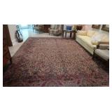 Antique Karaston Floral Kirman Wool Pile Rug