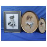 3 Vintge Framed Pictures