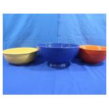 Vntage Fiestaware-3 Large Bowls, 9",10",11"