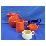 Vntg Fiestaware-Large Gravy Boat,Creamer&more