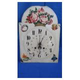 Vintage Metal Hanging Clock(missing key) 19x14"