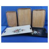 5 Serving Trays(2 Metal,2 Wooden)