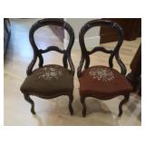 Vintage Crosstitch Upholstered Wood Chairs (No