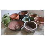 Assortment of Various Sized Flower Pots&Water Can