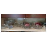 Large Glass Serving Bowl,Small Saucers,Condiment