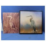 2 Lg Wildlife Photos of Storks(1 framed)
