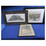 3 Framed Pictures incl "The Treaty Oak"