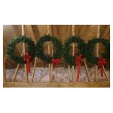 Set of 4 26" Wreaths w/Bows