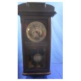 Hanging Wall Clock 16x30", Antique German Strike