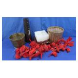 Cardinal Christmas Decorations,Candle w/Base&more