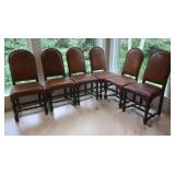 Vintage Padded Leather Dining Chairs (6),Some