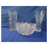 Antique Cut Glass Bowl & Vase &more