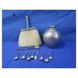 Vintage Sterling Vase,Salt Spoons&Vanity Brush