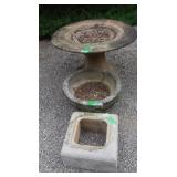 Lg Rd Planter Support 31",2 Cement Planters(1