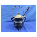 Cast Iron Mortar & Pestle w/Brass Lid