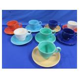 Vntg Fiestaware-8 Saucers & 8 Coffee/Tea Cups