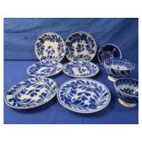 Antique Flow Blue Brush Stroke Salad Plates(6),3