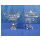 Large Pedestal Cut Glass Bowl&more