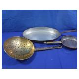 Copper Bottom Pans, Metal Strainer Spoon