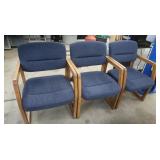 3 Cushioned Office Size Chairs