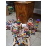 Wooden Toy Box w/Toys incl Mr Potato