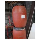 2 XL Plastic Lidded Barrels-18"Diax34"H