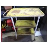 Vintage YEllow Metal Cart w/Push Bar-26x16x32"