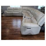 Leather Sectional Sofa-Cream color 161"x135"