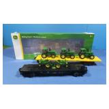John Deere Two Flat Cars w/Tractors,1 w/Box