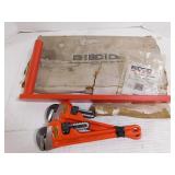 2 Ridgid 10" Pipe Wrenches, Ridgid 919 Threader