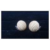 Ladies 18K Fancy Button Earrings--10.2 Grams