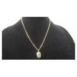 14K Jade Necklace--approx 5 Grams of Gold