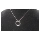 18K Diamond Circle Necklace--approx 1/2ct Total