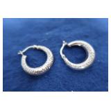 14k Two-Sided Hoop Earrings--1.7 Grams