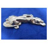 14k Panther Pin w/Emerald Eyes--15 Grams