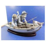 Lladro Grandfather on Paloma Boat with Grandson