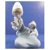 Lladro #5032 Girl with Dog and Cat