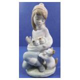 Lladro # 6020  Girl with Three Kittens