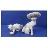 Lenox Cat with Sombrero and Lenox Cat with Ball