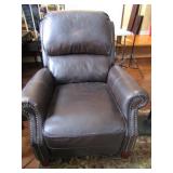 Brown Leather Recliner (shows some wear)--36"wide