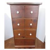 Vintage Solid Wood Cupboard w/4 Drawers--17" x 12