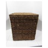 Rattan Storage Basket w/Hinged Lid--16" x 16" x