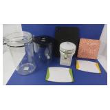 Misc Kitchen Lot--Storage Jars, Trivet, Coffee